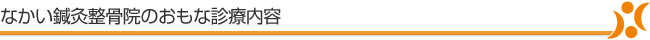 なかい鍼灸整骨院の主な診療内容